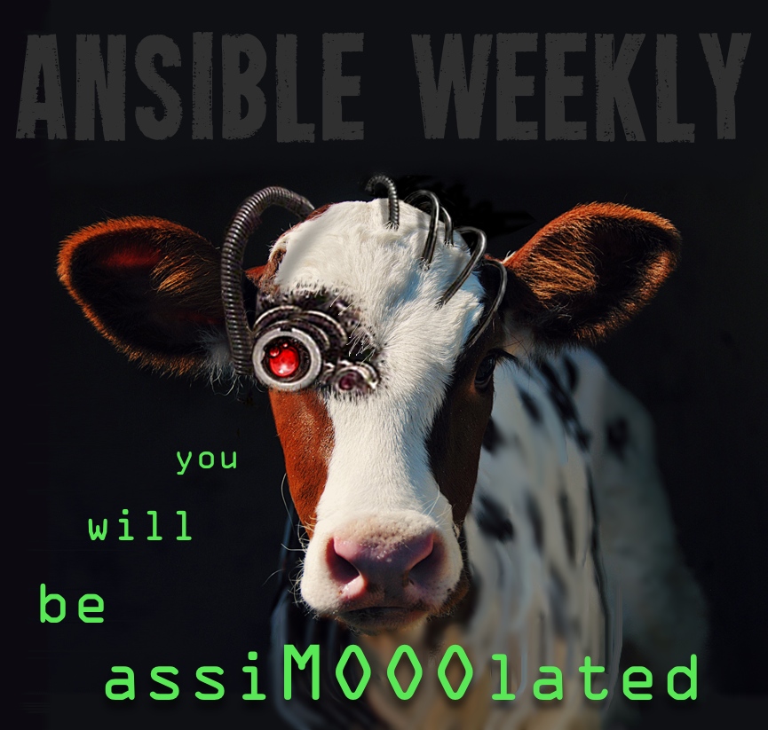 Ansible Weekly borg cow logo